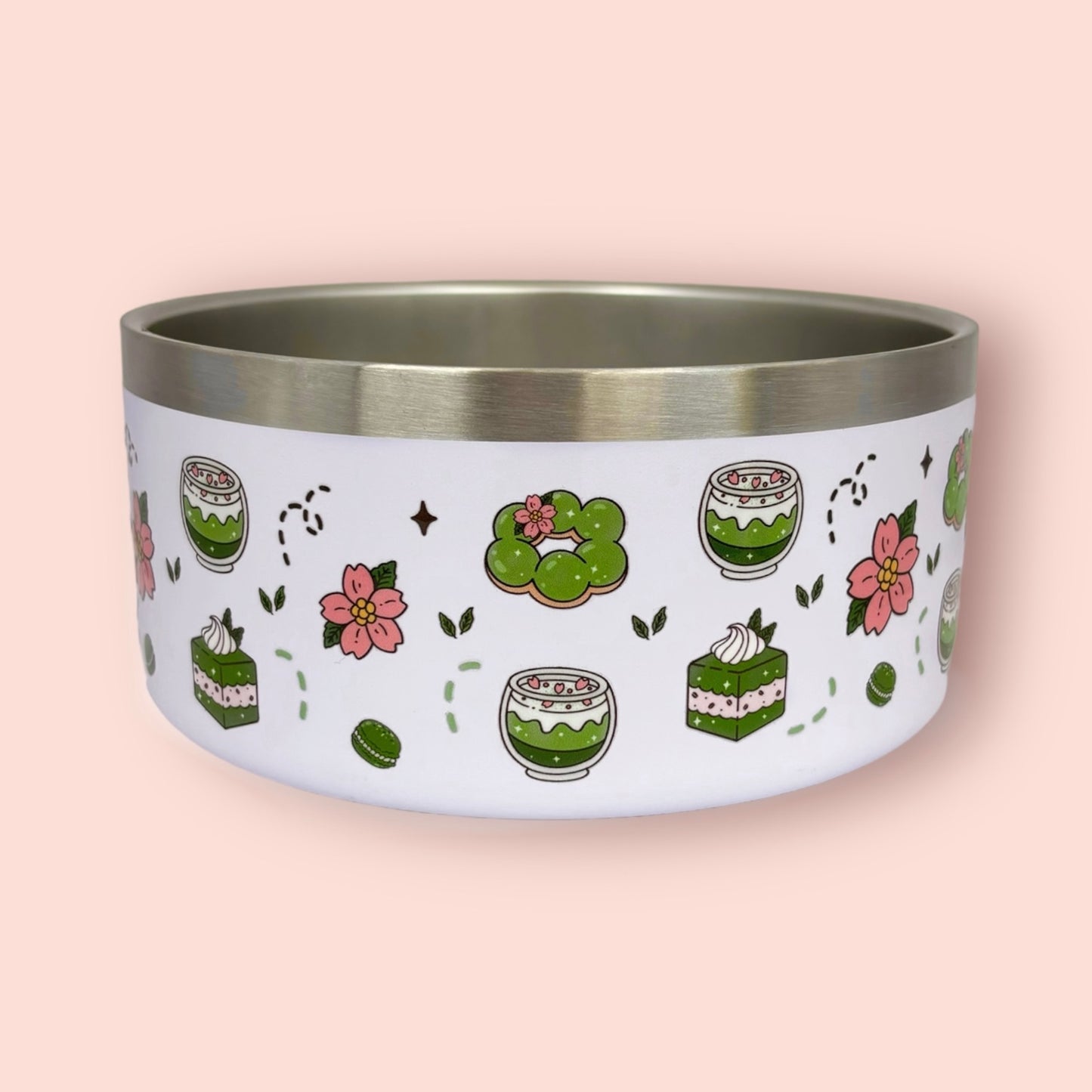 KINAKO PET BOWL - 32 OZ STAINLESS STEEL - MATCHA