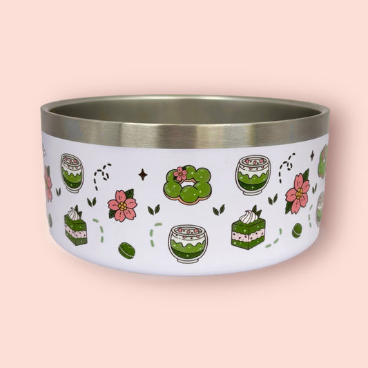 KINAKO PET BOWL - 32 OZ STAINLESS STEEL - MATCHA